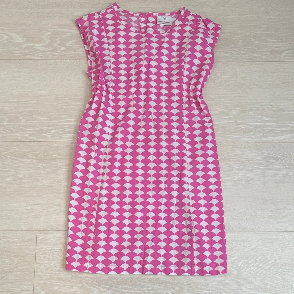 ✨ Hanna Andersson Pink and White Patterned Midi Dress